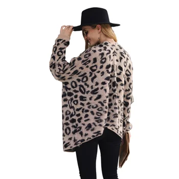 Leopard Brezrokavniki Za Ženske do leta 2020 Jeseni, Pozimi, Pletene Cardigan Pulover Ženske Puloverji Z Žepi Ženski Jeseni Oblačila