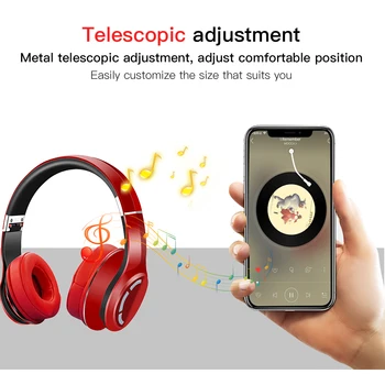 Novi Bluetooth 5.0 Brezžični Zložljive Slušalke Slušalke Stereo Šport Prenosne Avdio Video Brezžične Slušalke Podpora SD Kartice