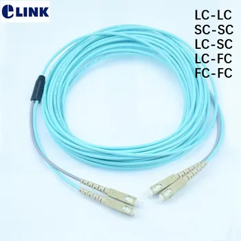 1pc 50mtr OM3 Oklepnih PatchCord 2 optični SC-SC LC-LC LC-SC LC-FC oklepnih ftth skakalec 2 jedro optičnih vlaken MM kabel za obojestransko tiskanje ELINK