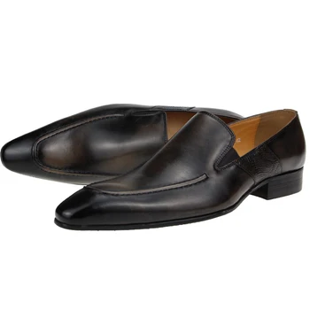 Povsem ročno izdelani Pristen Krava Usnje za čevlje moške loafer sapato socialne formalno poročni čevlji človek obleko urad loafers 39-46 kodo