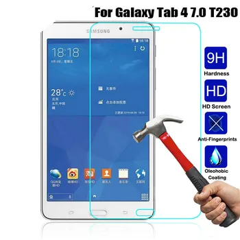 2PCS Tablet Screen Protector Film Tablični računalnik Samsung Galaxy Tab 4 7.0 SM-T230 T231 T235 9H Pravi, Kaljeno Steklo Zaščitno Varovalo