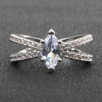 BIJOX ZGODBA 925 sterling srebro čar obroč s 6*12 mm ovalne oblike AAA cirkon gemstone modni prstan za ženske, poroke, posla