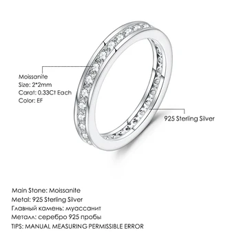 GEM JE BALET Poročni Prstan Za Ženske Klasičnih EF barve Moissanite 925 Sterling Silver & Zaročni Prstan Modni Nakit