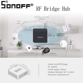 Sonoff RF Most Hub 433MHz Krmilnik Prehod Avtomatizacije Univerzalno Stikalo Inteligentni Zamenjava WiFi Odd. Za Pametni Dom