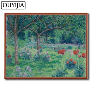 OUYIJIA Monet 5D DIY Krajine Dreves, Cvetje Olje Diamond Slavni slika Vezenje Sliko Nosorogovo Dekoracijo Darilo Mozaik