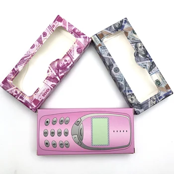 Mikiwi Debelo Lažno Trepalnic Denar Embalaža iz Lepenke blagajna Pink po Meri Logo Mobilni Telefon 3d Mink trepalnice Holography Škatle