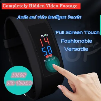 1080P Dolgo Avdio Snemanje HD Kamera Barvni Zaslon na Dotik, Glas, Video Snemalnik Odrasle, Fitnes Tracker Watch Zapestnica Smart Band