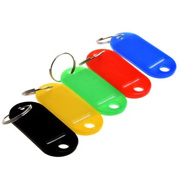 30 X Barvne Plastične Tipko Fobs Prtljage ID Oznake Oznake Key Ring z Imenom Kartice Za Številne Namene - Grozde Tipke za Prtljago