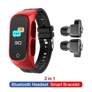 2020 Novo N8 Pametno Gledati Moški Ženske Bluetooth Slušalke Klic Glasbe Manšeta TWS Slušalke Fitnes Tracker Sport Pametna Zapestnica