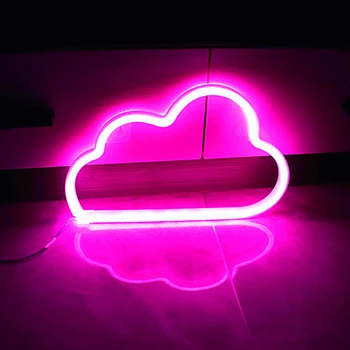 Oblak LED Neonski Znaki Svetlobe Fotografija Prop Okraski USB Poroko Vrstici Soba Doma Dekor Za Božično Darilo Neight Lučka