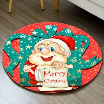 Vesel Božič Mat Zaprtih Risanka Krog Preprogo, Božični Okraski za Dom Anti-slip Kuhinja Mat Dvorani Preprogo Baby Playmat