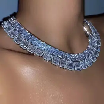 Ledeni nove hip hop ženske choker veriga debelo bling bling cz tlakovane svate ogrlica nakit za festival družine darilo