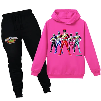 Power Ranger Hoodies Otroci Sweatshirts Moda Otroci Hooded Majica S Kratkimi Rokavi Za Malčke Dekliška Plašč, Otroci Oblačila Fantje Priložnostne Tee Šport Set