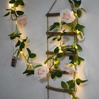 Novost 2.2 M Rose Cvet Pravljice Luči Umetno Ivy Garland Baker Light Strune za Šopke Poroko Spalnica Odlikovanja