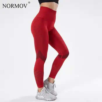 NORMOV Dokolenke Ženske Seksi Push Up Visoki Pas za Fitnes Legging Ženske Dihanje Vadbo Športnih Leggins Mujer