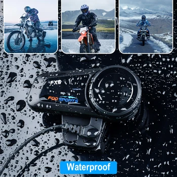 Fodsports FX6 Motoristična Čelada Bluetooth Interkom Moto Čelada Slušalke 1000m 6 Rider BT 5.0 Interfonski Intercomunicador FM Radio