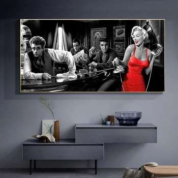 James Dean Marilyn Monroe Cuadros Elvis Presley Platno, Slike, Plakate in grafike Wall Art Slik, Dnevna Soba Dekoracijo