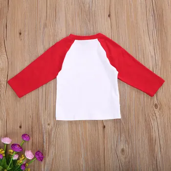 2020 Božič Malčka, Fant, Fant T-majica z Dolgimi Rokavi Rdeče Črke Natisni Puloverju Otroška Oblačila Vrh