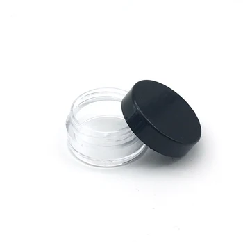 50Pcs 2 Gram Jar Make Up Kozmetični Vzorec Prazno Posodo Plastični Krog Pokrov Majhno Stekleničko s Črno Belo Jasno Skp