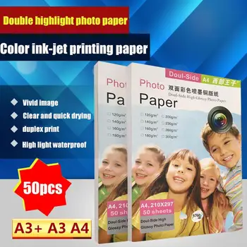 50pcs A4 Barvni Spray Premazani Papir 300g dvostranski Tisk, Visoki sijaj Inkjet A3 Foto Papir 250 g Meni vizitko Papir 200 g