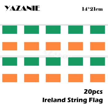 YAZANIE 14*21 cm 20PCS Mala Irska Niz Zastavo IRE IR IRSKI Nacionalni Državi Zastave, Transparente, se Uporabljajo Za Festival Domov Dekoracijo