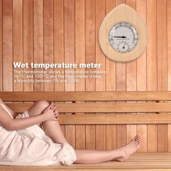 2 v 1 Termo Higrometer, Spusti Oblikovan Les Termometer, Temperaturo, Vlažnost Meter Savna, Parna Soba Dodatki