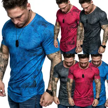 Moda za Moške Priložnostne Prilegajo Kratek Rokav Slim Mišice Bodybuilding T-shirt Tee Vrhovi Moška Oblačila Vrh