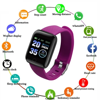 Relogio 116Plus Pametno Gledati 2020 Šport Fitnes Tracker Krvni Tlak, Srčni utrip, D13 Manšeta Bluetooth Smartwatch Android, Ios