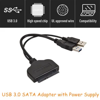 USB 3.0, Da SATA 22 Pin Adapter za 2.5-Palčni HDD SSD Visoke Kakovosti USB 3.0, Da SATA Zunanje Napajanje Trdega Diska Pretvornik Kabel