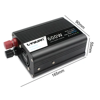 600W/1000W Avto Power Inverter DC 12V na AC 220V 230V Adapter Pretvornik Dual USB Univerzalno Vtičnico Auto Dodatki Črna
