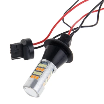1pair BAU15S 42-LED 2835 SMD 50 W & 2pc/set T20 7440 42-LED 2835 50 W Dual-Barva Dual-Barva Switchback DRL Vključite Opozorilne Luči Komplet