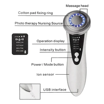 Ultrazvočno Cryotherapy Lifting Obraza Vroče Hladno Kladivo Električni proti staranju Kože, Pomlajevanje Zaostrovanje Naprave Spa Obraza Massager