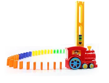 Samodejni O Domino Vlak, pripravljena Na Domine Igrače s Svetlobo, Zvok Izobraževalne gradniki DIY Plastične Igrače Set