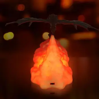 Vroče 3D Tiskanih LED Fire Dragon Svetilke Noč Lahka Akumulatorska Razpoloženje, Mehko Svetlobo, Za Spalnico, Otroško Sobo, Spalnico, Kampiranje, Pohodništvo Dekor