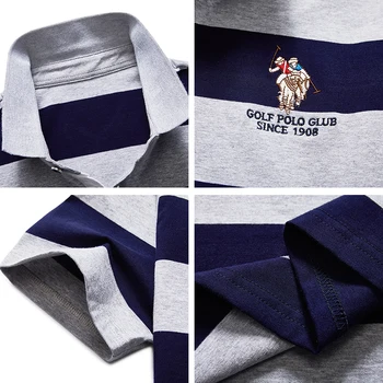 UAICESTAR blagovne Znamke Cotton Polo Moški 2021 Poletje New Visoke Kakovosti 3D Vezenje Kratka Polo Majica Priložnostne Modni Stripe Majica Polo Moški