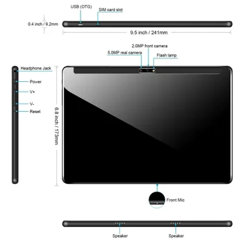 Super 2.5 D Steklo 10 Palčni Tablični računalnik Jedro Octa 6GB RAM 128GB ROM 4G FDD LTE 1280x800 Dual SIM Android 8.0 Tablet 10.1 Pad Darila