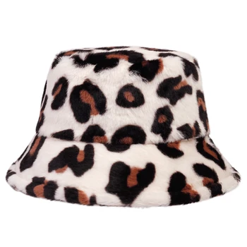 Moda Leopard vedro klobuk ženska Jeseni, Pozimi toplo vedro klobuki Japonska Panama klobuk na Prostem, Potovanja Ribič Klobuki casquette