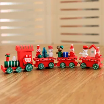 Lepe Božične Leseni vlakec, Igrača festival Domov dekoracijo Božični Inovativno Darilo za Otroke, otroci 3 barve