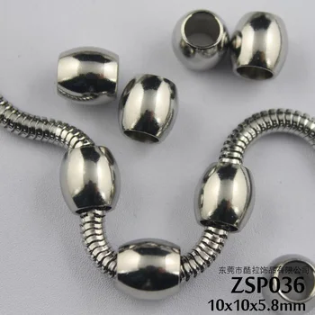 5.8 mm luknjo 10 mm ovalne nemoteno 316L iz nerjavečega jekla kroglice zapestnico, ogrlico, pribor, nakit DIY deli 100 kozarcev ZSP036