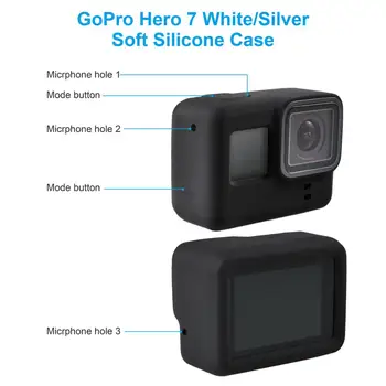 GoPro Hero 7 Bela/Srebrna Pribor Kompleti za Plezanja na Prostem Nosilno Ohišje Vodotesno Ohišje+Zaslon Patron, Vrvica za opaljivanje tega Carabine