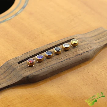 6pcs Baker Kitara Most Zatiči Most Pin za Akustično Kitaro, s Pearl Lupini Medenina Krog Kitare Dodatki