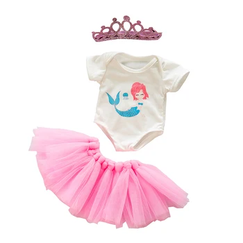Rojen Baby Doll Oblačila Primerna oprema 18-inch 43 Vijolična Rumena Krono Obleko morska deklica Lubenica Krilo Obleko Za Otroka Darilo