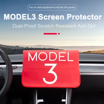Za Tesla Model 3 Pribor za Dežnik in Zaslon Zaščita sredinski Konzoli Zaslon Pokrov Rokav (Rdeči in črni)