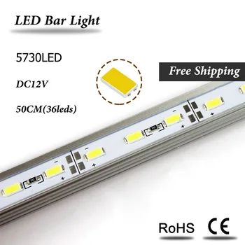 5PCS/Veliko 50 CM LED Bar svetlobe 5730 V Obliko Kotu aluminij profil z Ukrivljeno Pokrova Stenske Kotu Svetlobe DC12V LED Kabinet Svetlobe