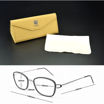 Retro Kvadratni okvir čistega titana Čisto Ročno izdelane kratkovidnost računalnik OZNAKO blagovne znamke moških očal okvir recept okvir očala