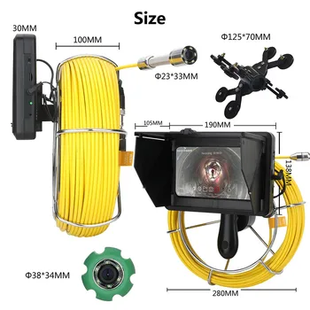 Prenosne Industrijske Cevi Kanalizacije Pregled Video Kamero z Merilnikom Števec / DVR Video snemanje / WIFI brezžični / Urejanje Fotografij