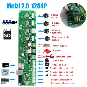 Visoka Kakovost 3D Tiskalnik Krmilnik Odbor DIY Komplet PCB Kartico Odbor Mainboard Melzi 2.0 1284P Motherboard DIY