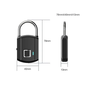 Anti-theft USB Polnilne Smart brez ključa Elektronski bralnik Prstnih Zaklep Proti kraji Varnost Varnostno Ključavnico, Vrata Prtljage Primeru Ključavnice