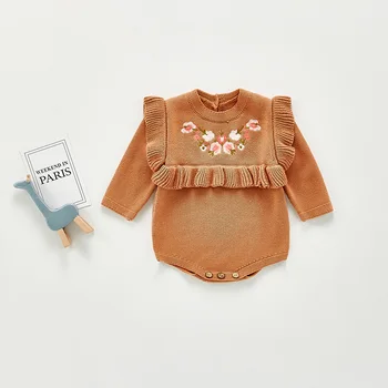 MILANCEL 2021 Spomladi Nova Otroška Oblačila Malčka Dekleta Ruffle Obleka z Dolgimi Rokavi Dojenček Plesti Enem Kosu
