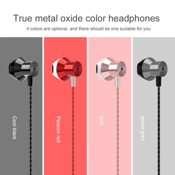 Kovine in-Ear Slušalke Žične Slušalke 3.5 mm Gaming Slušalke Z Mikrofonom Za Mobilni Telefon Xiaomi PC Udobno Uho Slušalke